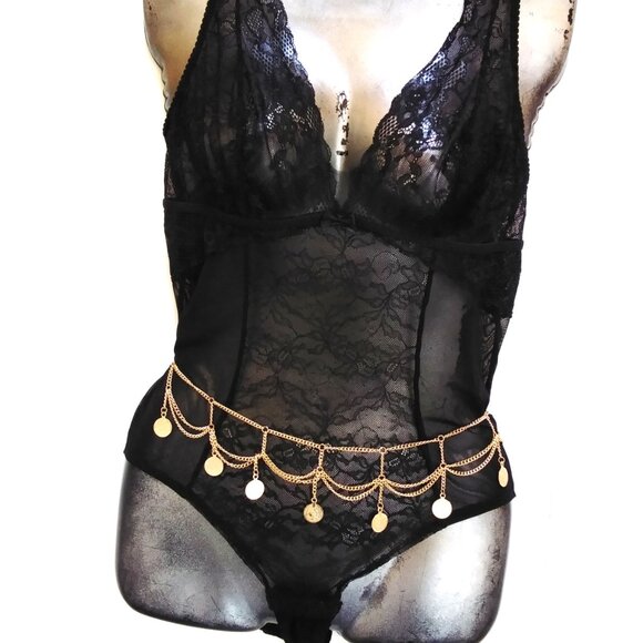 Body Waist Chain Vintage Gold Coin Belly Dance Chain Jewelry - Picture 4 of 5